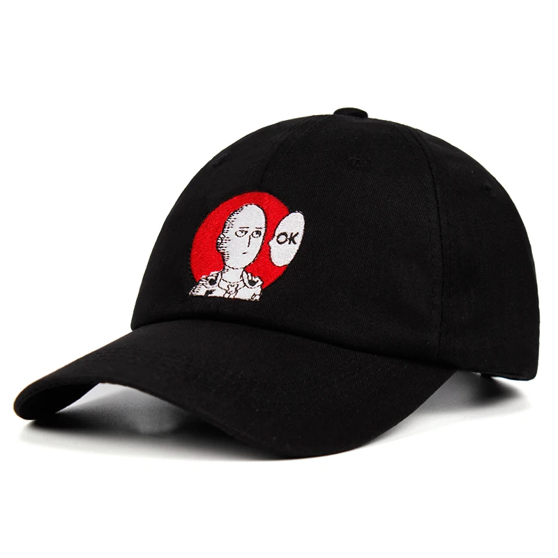 ONE PUNCH MAN Dad Hat, бейсболка из хлопка с вышивкой, Saitama шапки для мужчин и женщин, ok Man One Punch Man Snapback