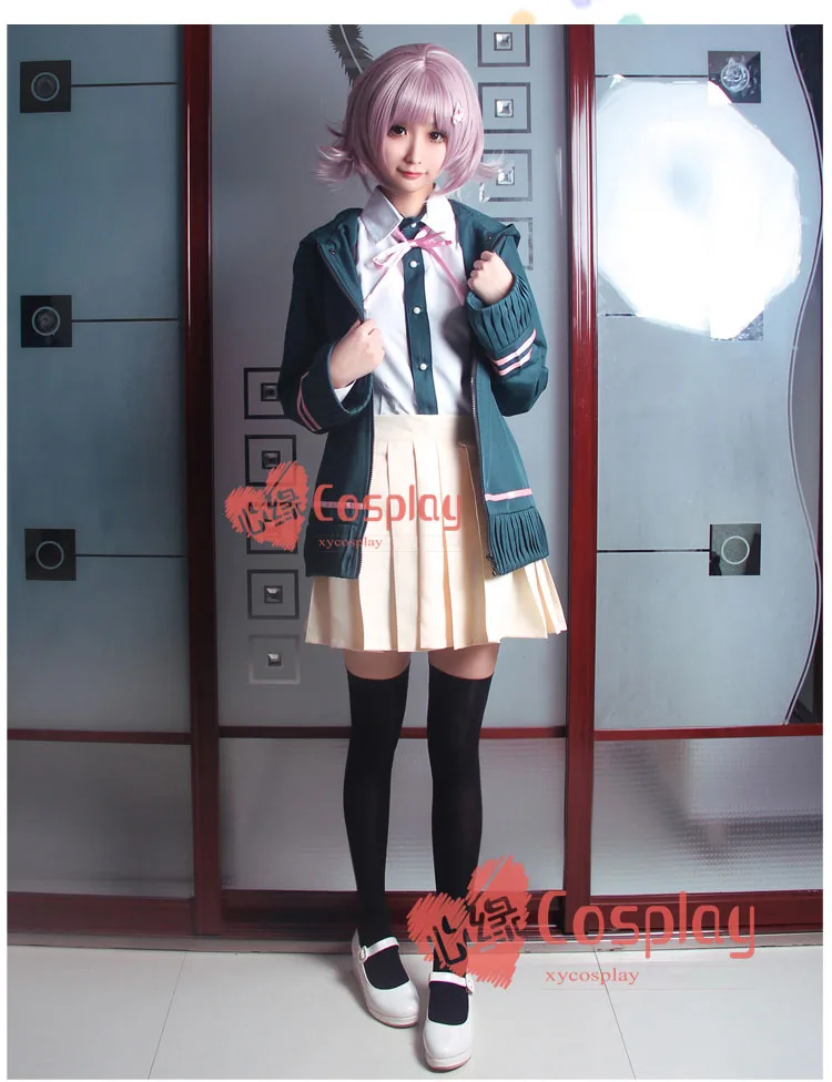 Аниме игры супер DanganRonpa 2 Косплей Костюм Chiaki Nanami косплей костюм куртка рубашка юбка галстук-бабочка унисекс на заказ