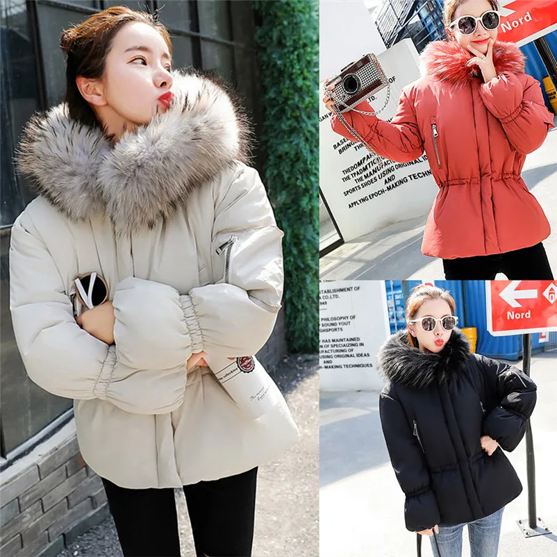 Fashion coats and jackets women winter ladies coats Winter Coat Faux Fur Hooded Thick Warm Slim Jacket Short Overcoat O15#N (12)
