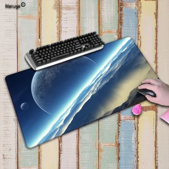 

Mairuige Blue Space Large White Lock Edge Mouse Pad Mat Desk Table Mousepad Office Cushion Super Big 60cm 70cm 80cm 90cm