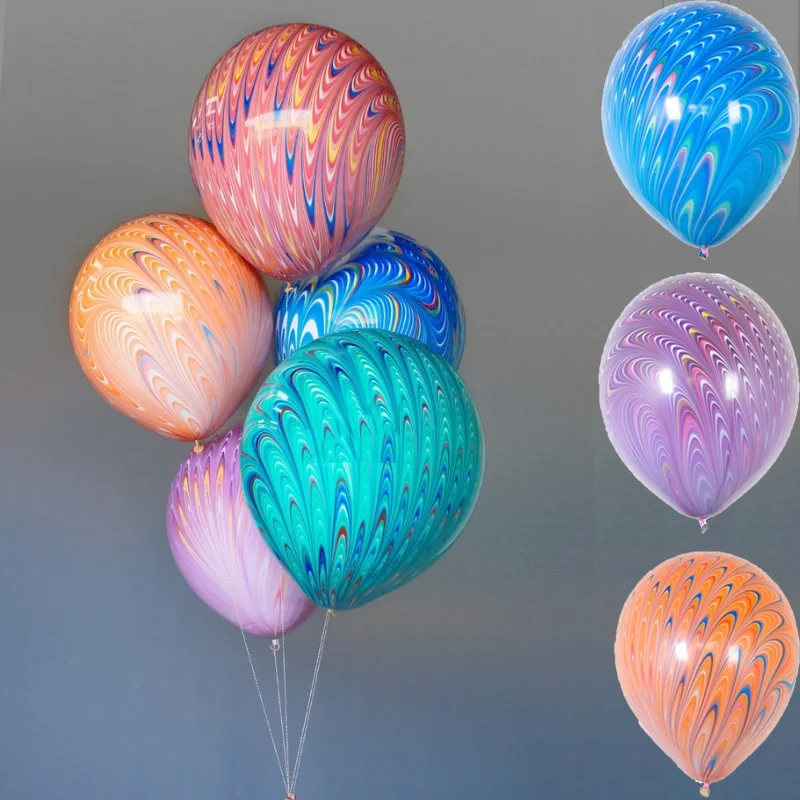 

Stylish 18 inch Peacock Balloon Latex Colorful Marble Party Supplies Peacock Tail Pattern for Wedding Decoration Birthday Balony