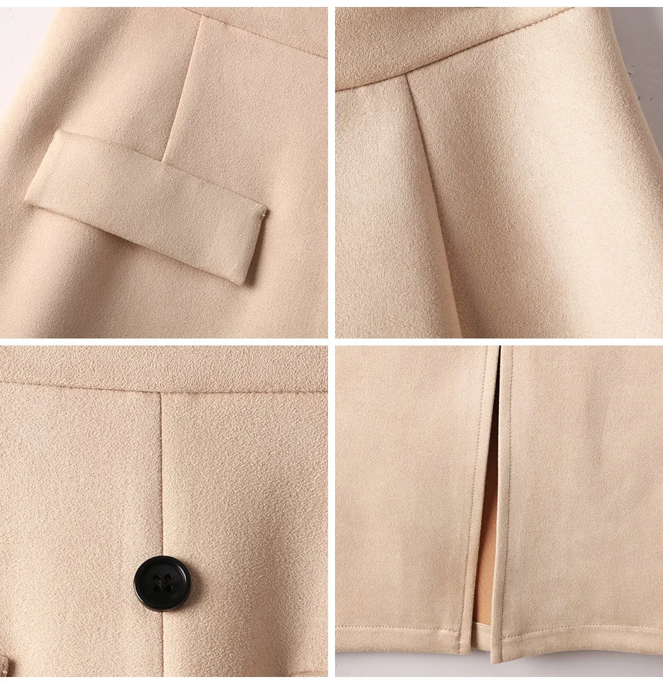 Tataria/замшевая юбка-карандаш с пуговицами, пикантная бандажная юбка с разрезом для женщин, осенне-зимние юбки, юбки-карандаш, эластичные замшевые юбки для женщин