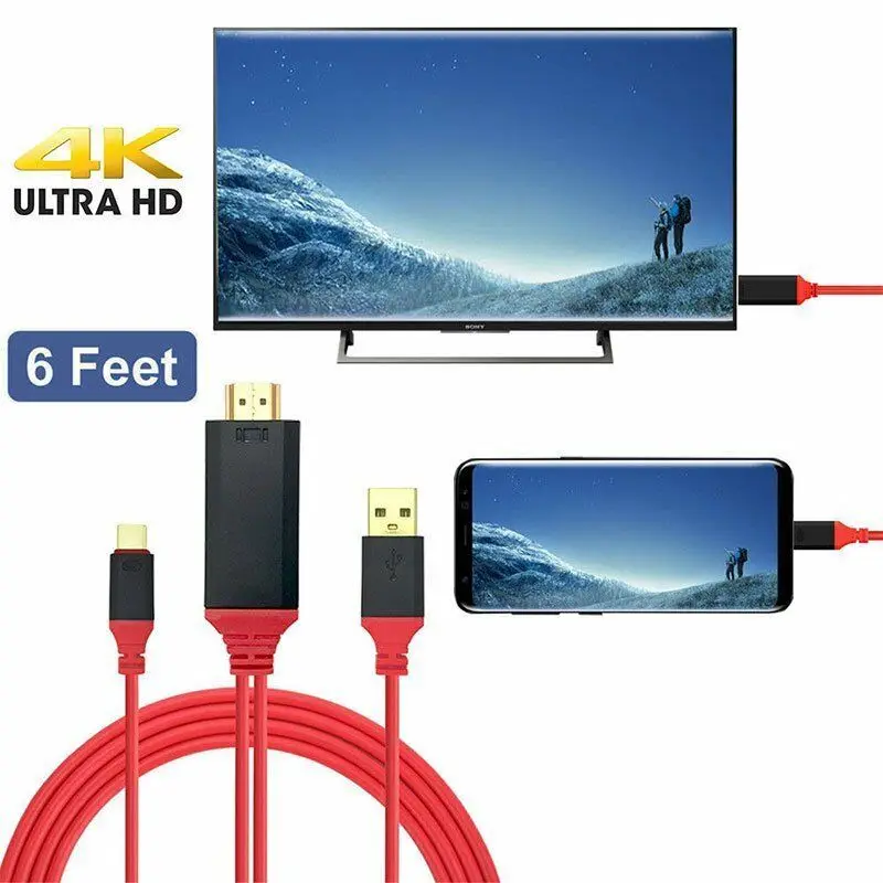 

USB-C to HDMI Cable Type C to HDMI Adapter for MacBook Samsung Galaxy S9/S8 Huawei Mate 10 Pro P20 USB-C HDMI Adapter