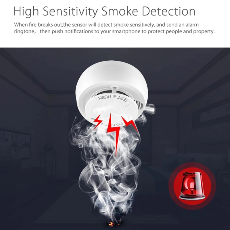 Smarsecur Беспроводной Wi-Fi дымовой детектор пожарный дым сенсор дома Безопасный безопасности приложение управление