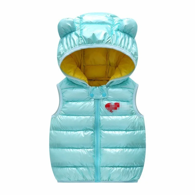 LILIGIRL/пуховая хлопковая жилетка для маленьких мальчиков и жилеты с принтом для девочек детские куртки с капюшоном, пальто для зимы, Детские Теплые Топы, одежда
