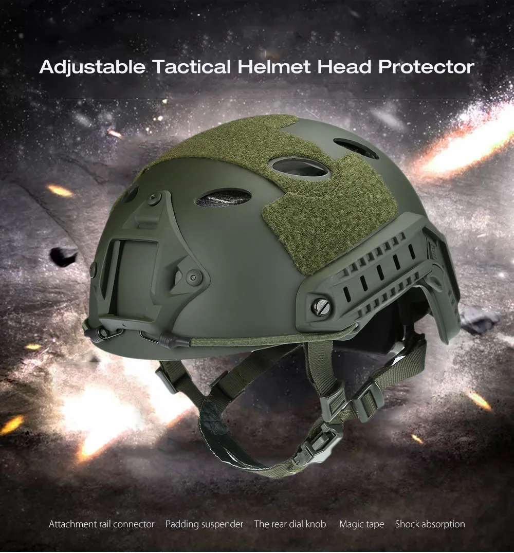 Регулируемый тактический шлем для страйкбола, снаряжение для пейнтбола, защитная маска для лица, шлем с креплением для спортивной камеры ночного видения, 3 цвета