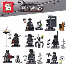 Swat Police Falcon Commandos Counter Strike Weapon Base BattleField Marine Corp Building Blocks Toys