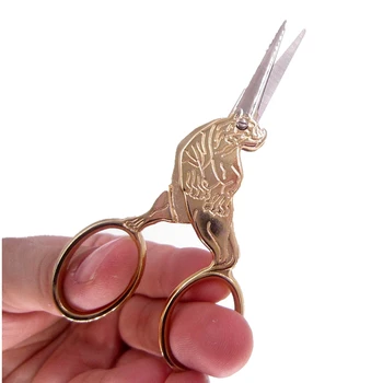 

Gold Tiger Yarn shear Dressmake Needlework Fancywork Scissor cross stitch Thrum Sewing fabric Tailor Trim Thread Cut embroidary