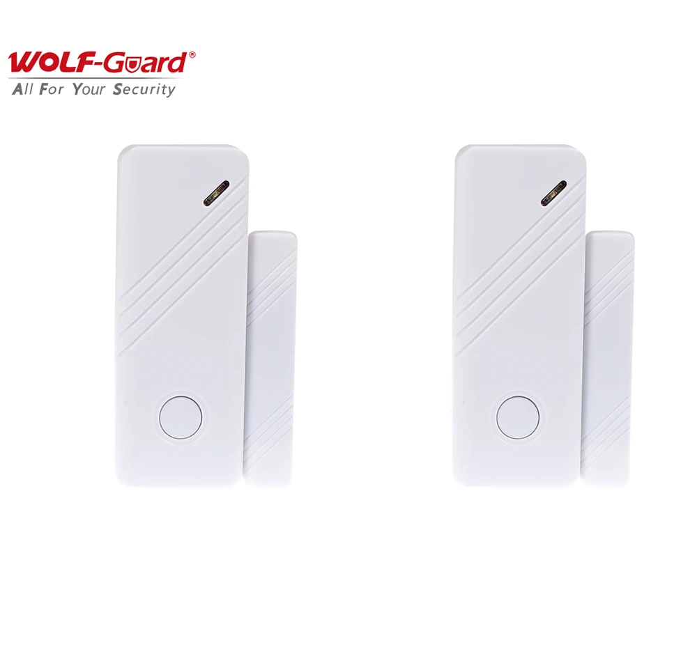 2 x Wolf-Guard беспроводной контактный датчик двери и окна 433 МГц Интеллектуальный зазор магнитный датчик обнаружения для домашней сигнализации безопасности Burlgar системы - Цвет: White