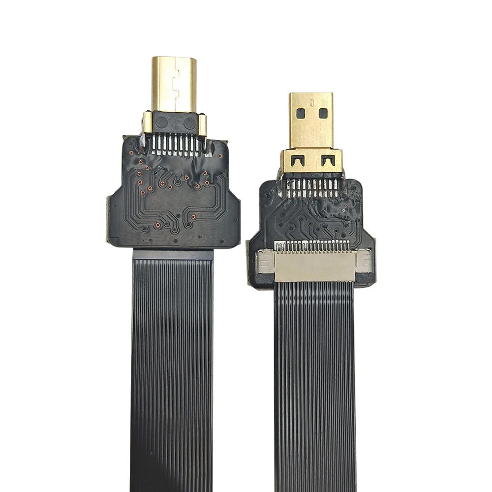 Danspeed fpv m/m ذكر إلى ذكر مايكرو hdmi إلى hdmi شقة كابل موصل محول لل تصوير الجوي طول 20 سنتيمتر