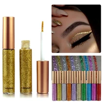 1 шт. подводка для глаз с блестками Maquiagem тени для век жидкие 10 цветов макияж стойкий водонепроницаемый Красота Тени для век Палитра Сияющий