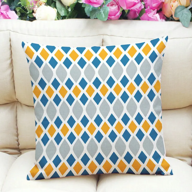 Boreal Europe Style Checks Patterns Grid Flax Pillowcase Custom