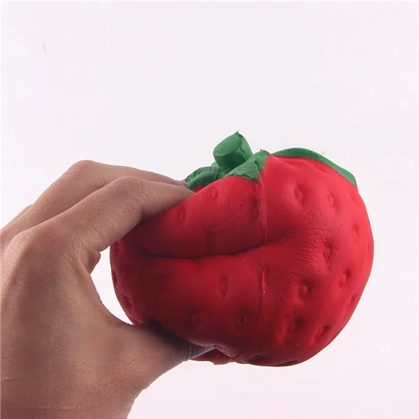 Big Jumbo Juicy Squishy Strawberry Fake Artificial Food Fruit Memory Foam Venting toys - 26