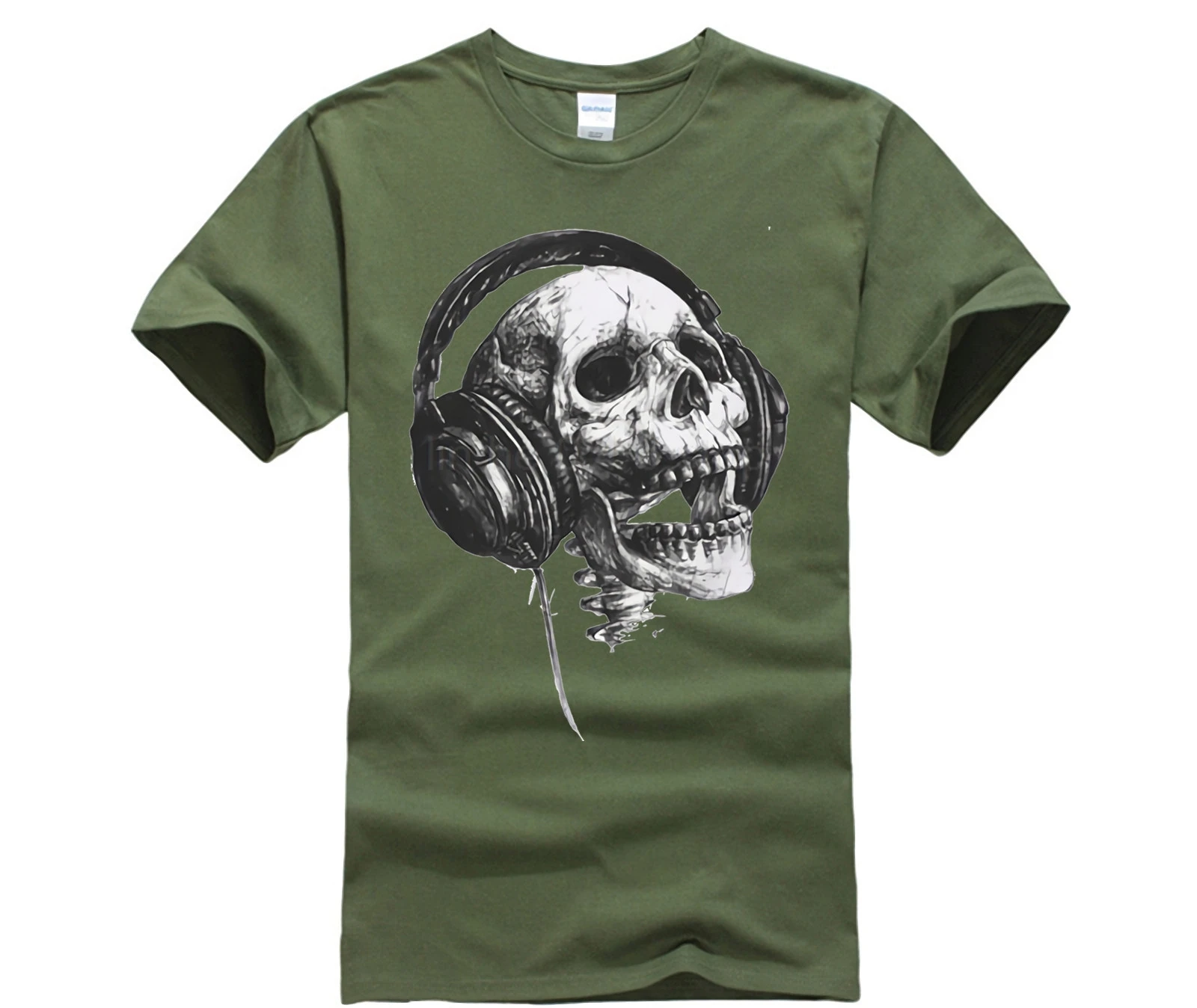Модные Для Мужчин's T-ShirT-2019 Череп Музыка навсегда Забавный Человек Футболка-белый с коротким рукавом хлопка Для мужчин модная футболка