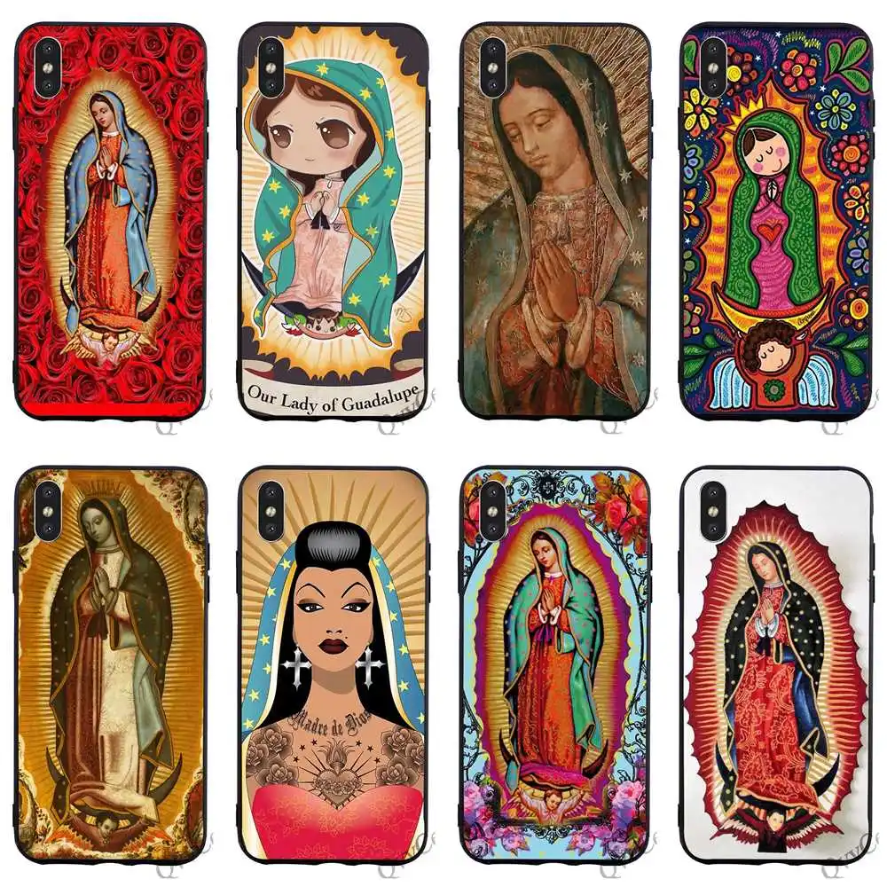 

Shockproof VIRGEN DE GUADALUPE Phone Cover for iPhone SE Case X XR 5 7 8 Plus 6 6S 5S Xs Max Silicone Covers
