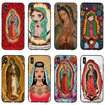 Перейти на Алиэкспресс и купить Противоударный чехол VIRGEN DE GUADALUPE для iPhone SE, чехол X XR 5 7 8 Plus 6 6S 5S Xs Max 11 pro, силиконовые чехлы