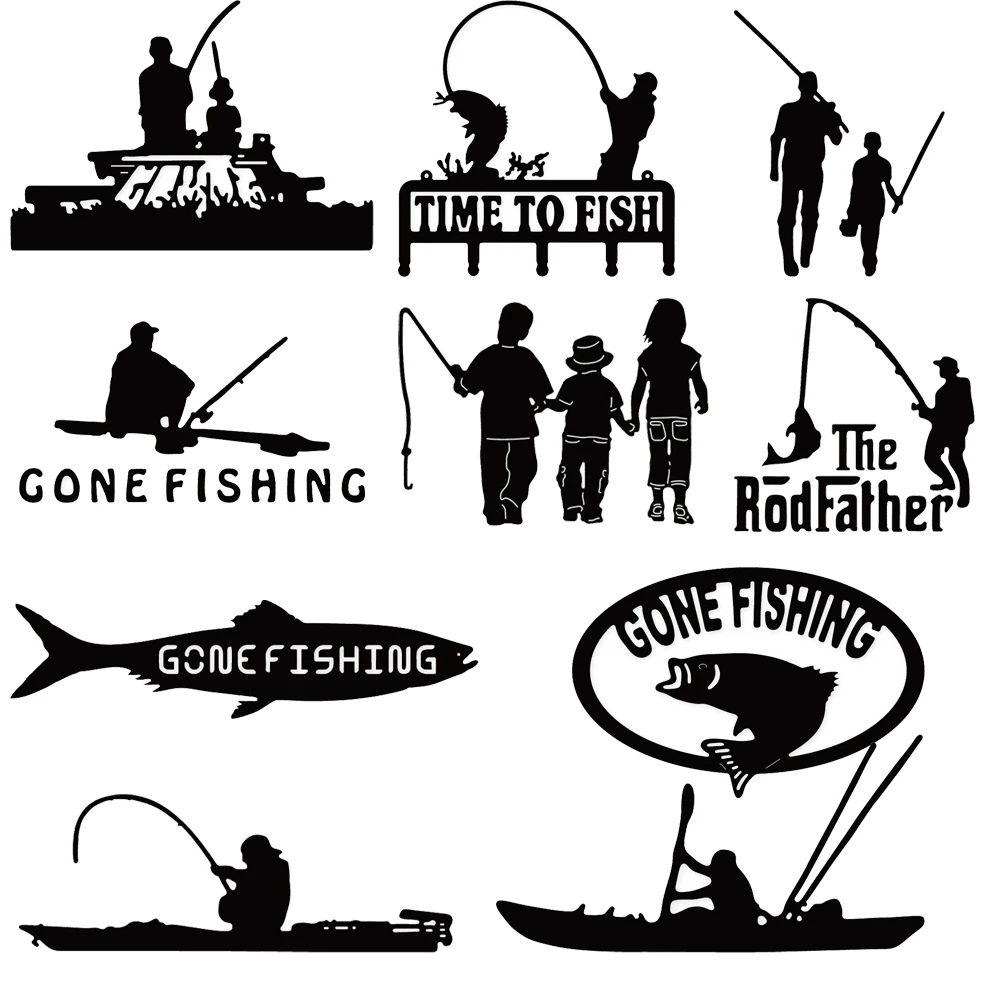 Fishing Day Metal Cutting Dies Stencils For Scrapbooking Man Father Cards Crafts