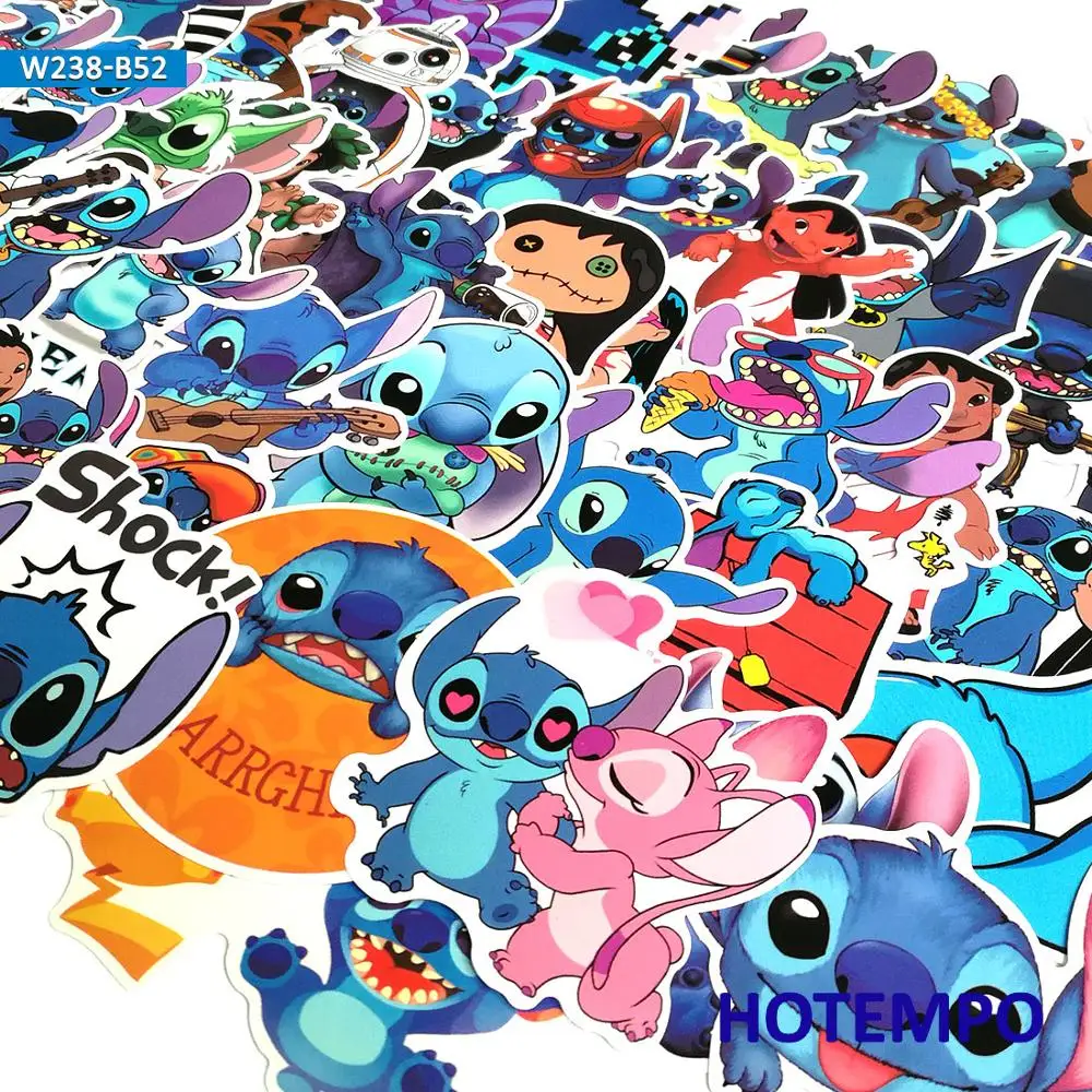 50 قطعة لطيف ليلو غرزة القرطاسية أنيمي سكرابوكينغ ملصقات للأطفال للهاتف المحمول والحاسوب المحمول الغيتار لوح التزلج دراجة ملصقات