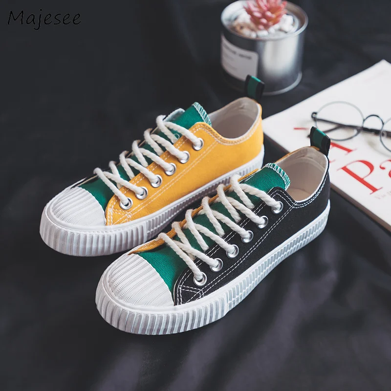 

Vulcanize Shoes Women Canvas Patchwork Sewing Leisure Korean Style Womens All-match Students Breathable Non-slip 2019 New Female