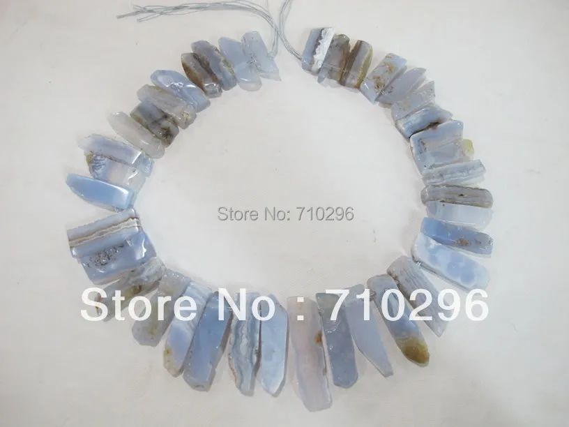 

Wholesale 1string Natural Blue Chalcedony Lace Agat e gem stone long chips Nugget beads Fit gem stone necklace diy,16