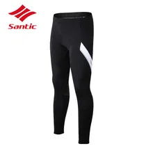 Santic Pro велосипедные брюки мужские Длинные теплые флисовые теплые дорожные велосипедные брюки-колготки горные Ropa Ciclismo