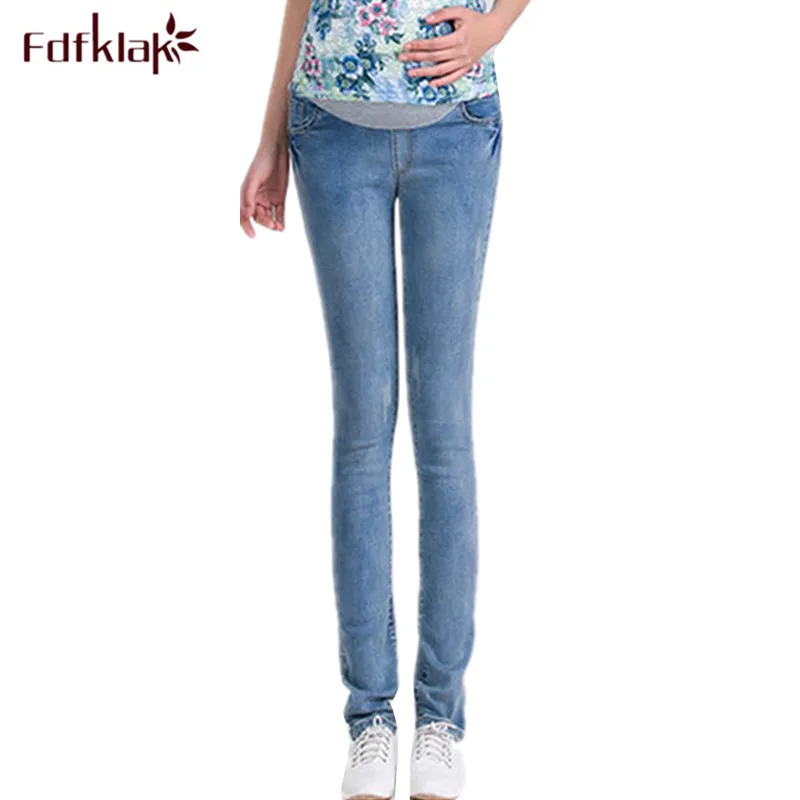 

Fdfklak New 2018 Casual Maternity Clothes Women Long Pregnancy Pants Plus Size Maternity Jeans Pant Pregnant Denim Pants M-3XL