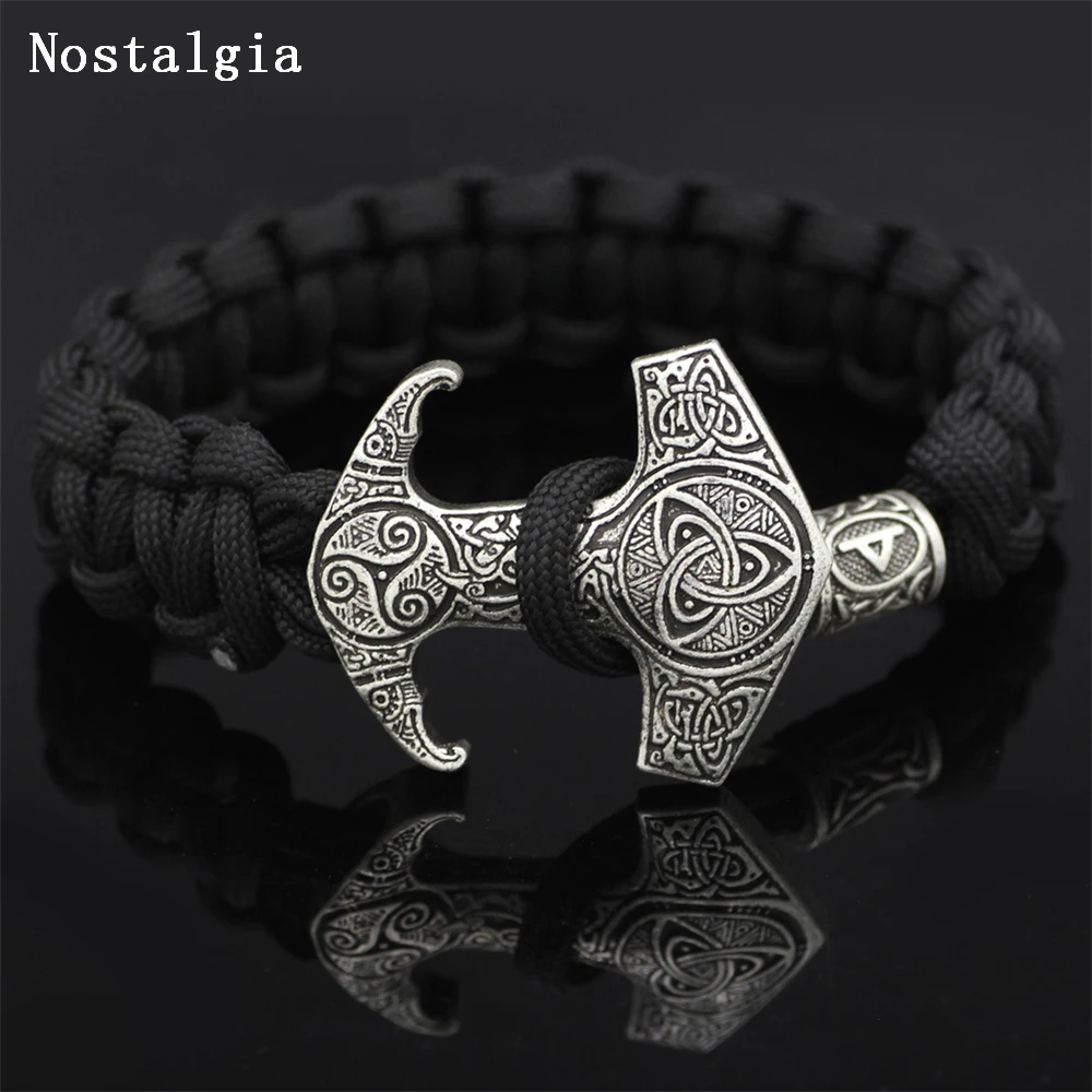 Мужские часы Viking Talisman Thor Hammer амулет в виде молота Odin Raven Symbol браслет с узлом браслет викинга скандинавские Руны из бисера Bileklik браслет