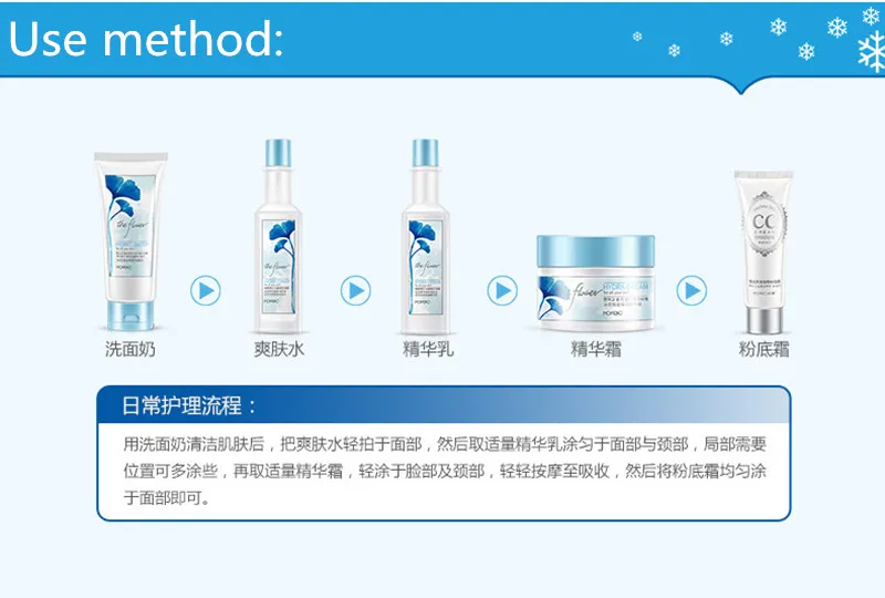 BIOAQUA 5PCSSET Moisturizing Essence Tonic Cream Face Care five-piece gift box small sample travel filling cosmetic suit 7