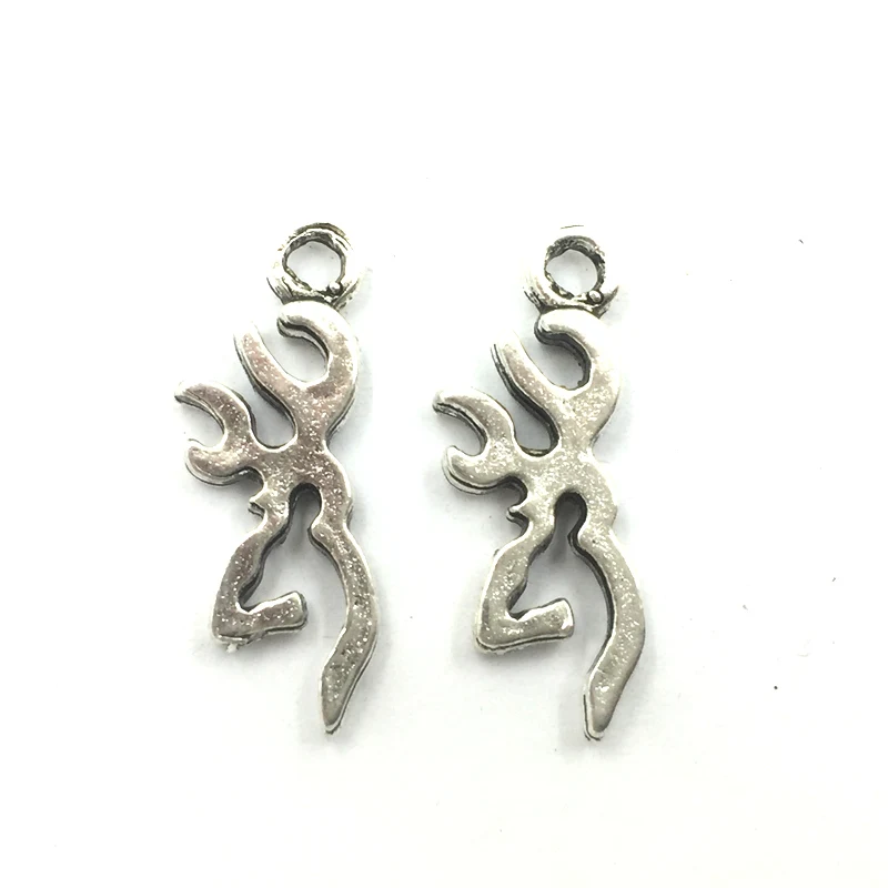 30Pcs Antique Silver Tone Pendants For Bracelets Dancer Flower Bottle