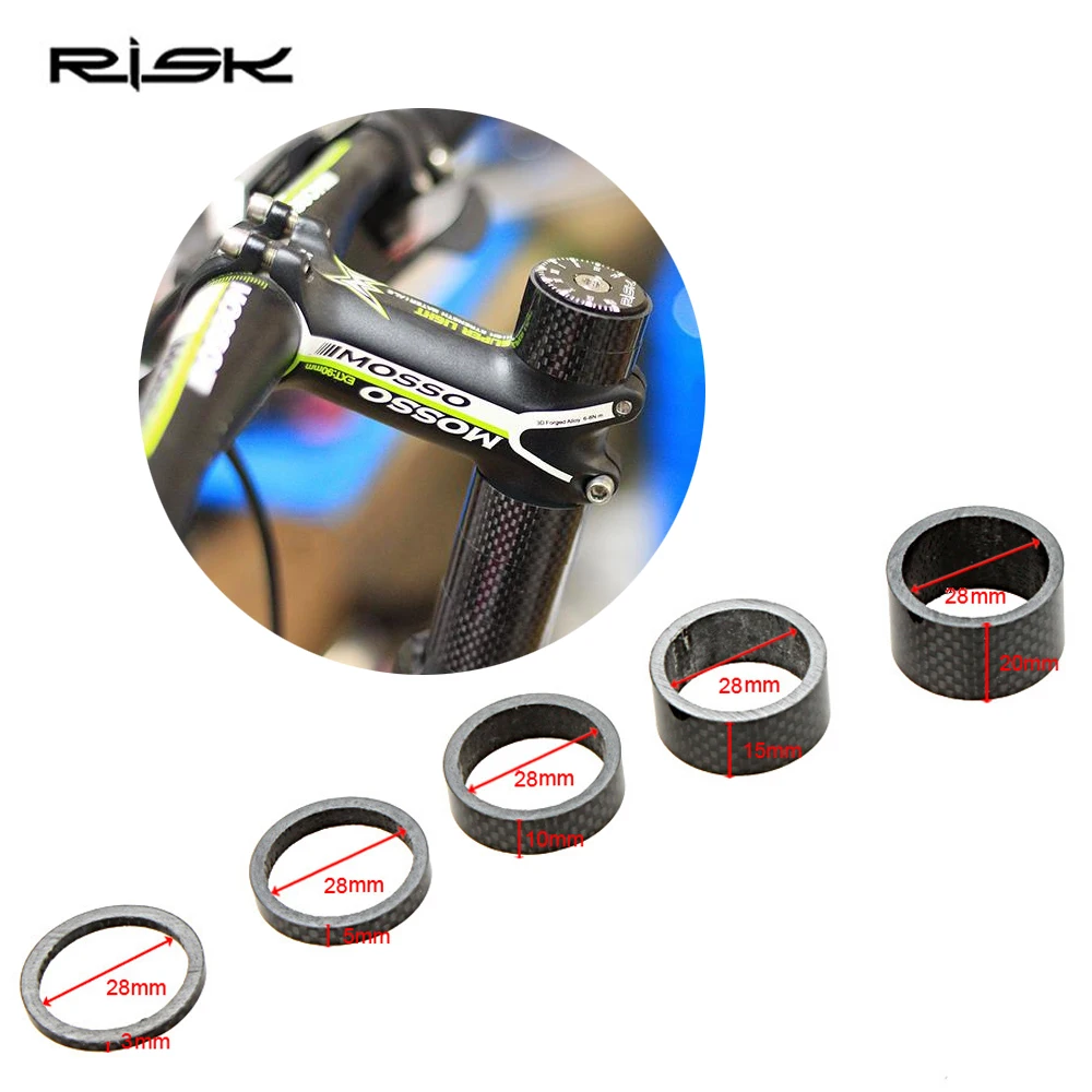 28.6mm Carbon Fiber Headset Stem Spacer MTB front Fork Washer Cap For