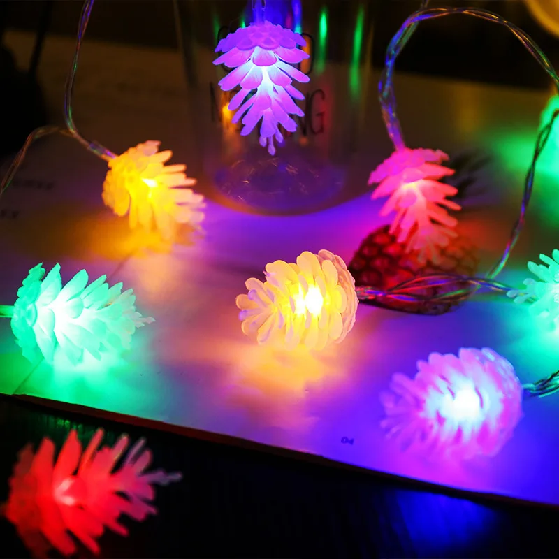 

Battery Led String Pinecone Light New Year Illuminations Christmas Holiday Home Decoration Garlands 1.5m 10 Lamp