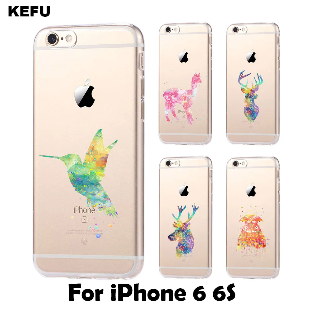 For coque iPhone 6S case 6 Art animal soft silicone TPU cover 2016 new arrivals original for fundas | Мобильные телефоны и