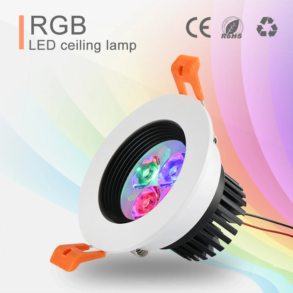 5W RGB LED-светильник с пультом дистанционного управления Точечный светодиодный потолочный светильник для фойе Кухня Спальня светодиодный свет украшения 1/2/6 шт