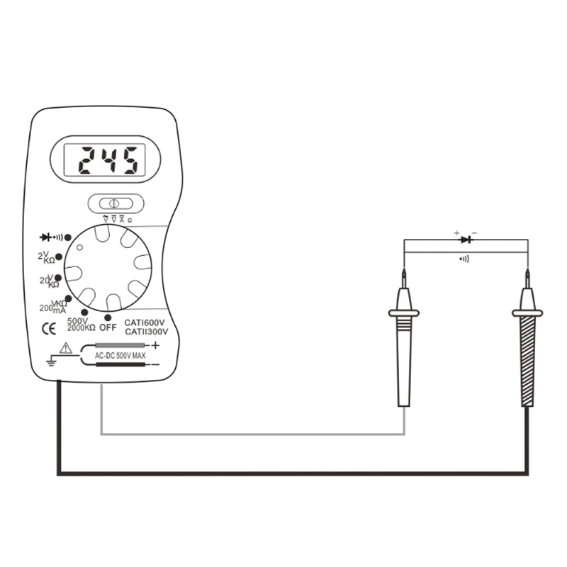 DT83B Pocket Digital Multimeter Ammeter Voltmeter DC/AC Ohm Voltage Multi Current Meters Tester Electrical