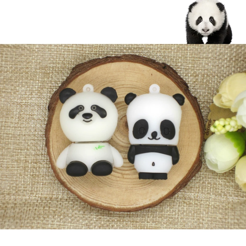 Дешевый Милый мультфильм Panda USB Flash Drive флешки внешний памяти 64G накопитель 32 GB 16 GB 8 GB 4 GB Thumbdrive Stick и диск подарок