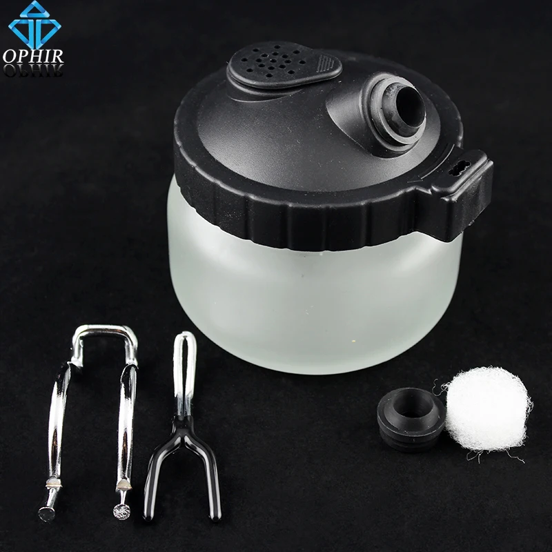 

OPHIR Glass Airbrush Hanger Cleaner Cleaning Pot Jar Airbrush Cleaning Bottles Kits for Model Air Compressor/Airbrush Kit _AC009