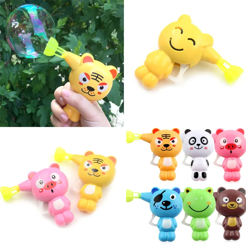 

2019 Kids Soap Water blowing Bubbles Gun Cartoon Animal Model Bubble Blower Machine Toy For Kids Children Water Gun Gift