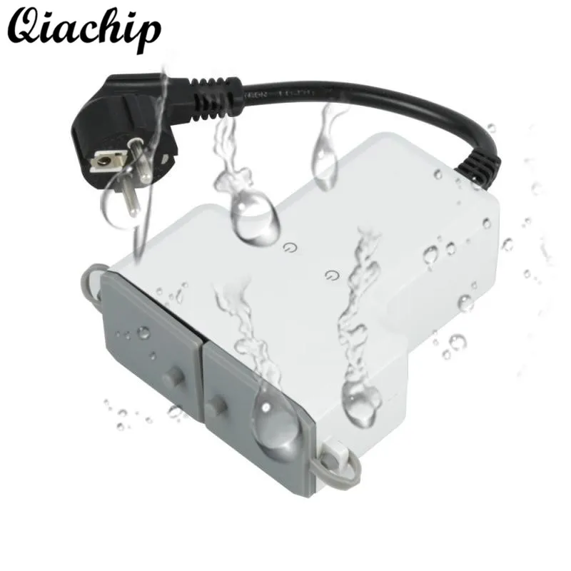 

QIACHIP EU Plug WiFi Smart Home IP55 Waterproof Socket App Remote Control Work With Amazon Alexa IFTTT Timing Control Outdoor