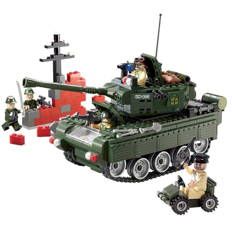 

Building Blocks Military Tank DIY Assembling Toys for Children Birthday Gift 466pcs 823