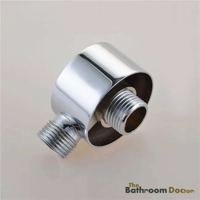SQUARE CHROME WALL SHOWER HOSE OUTLET ELBOW BRASS 1/2" CP 