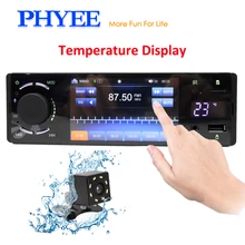 PHYEE 4 “Car Radio Bluetooth Autoradio 1 Din Touch Screen Stereo Audio Video MP5 USB TF Display della Temperatura Testa unità di VX3006BT