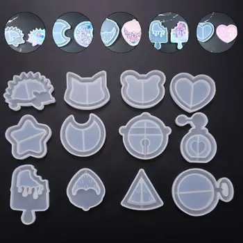 

DIY Handmade Crystal Epoxy Silicone Mold UV Jewelry Pendant Resin Molds Making Crafts Tools Quicksand Star Moon Cat Model Mould