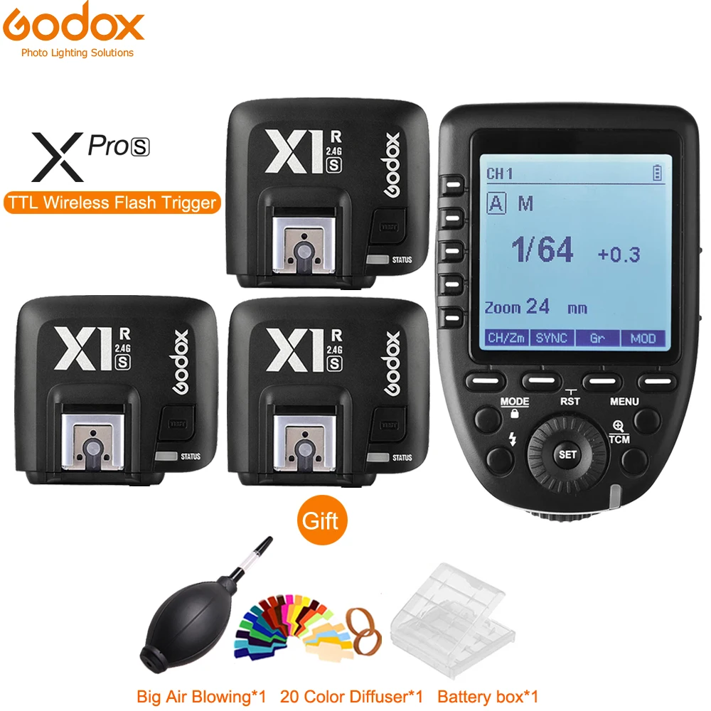GODOX XPro S/C/N TTL 2 4G беспроводной высокоскоростной синхронизатор X system Trigger + 3x Godox X1R