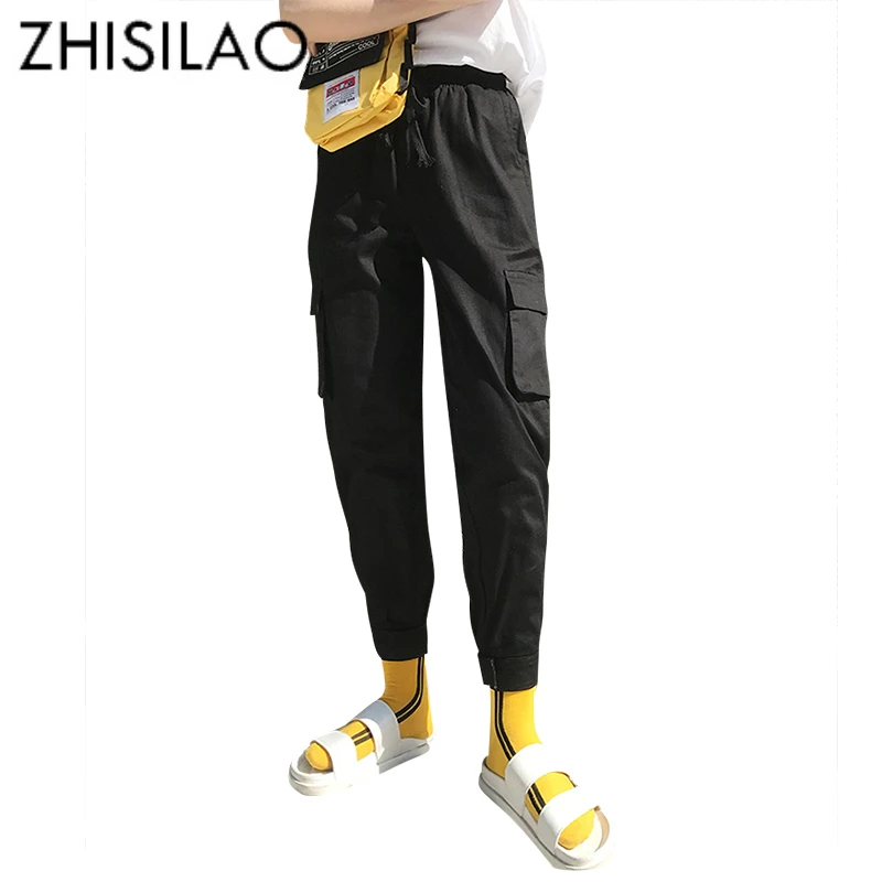 

Women Harem Pants Trousers High Waist Solid Streetwear Pocket Boyfriends Trousers 2019 Hip Hop Femme Pants Sweatpants Vintage