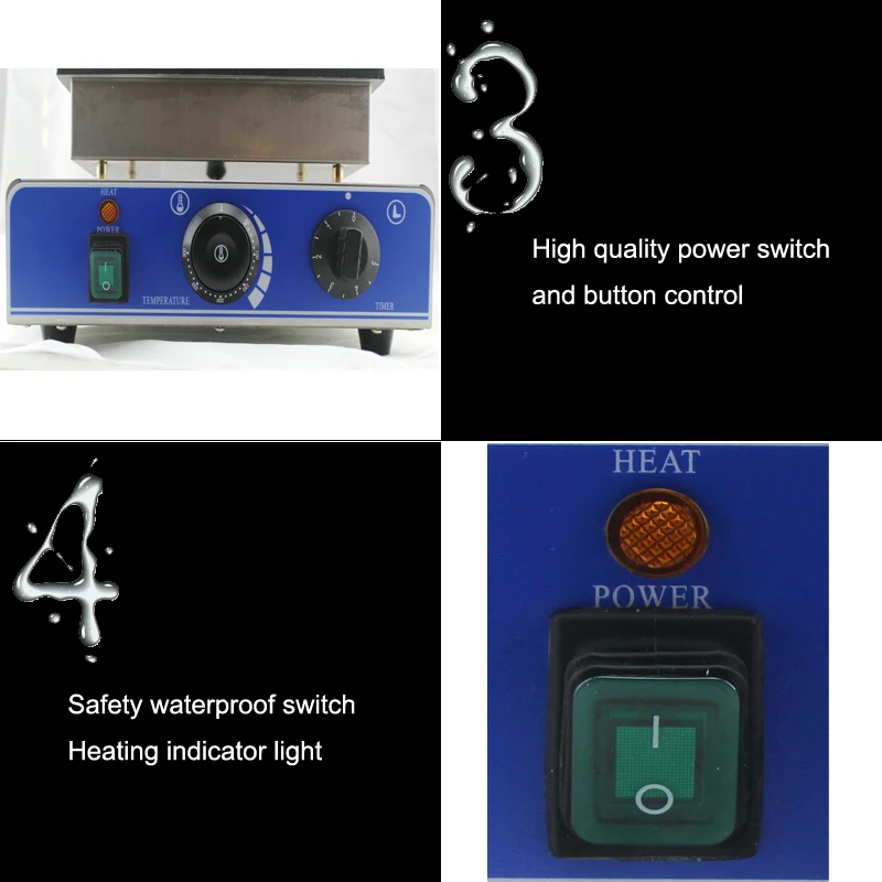 Коммерческий вафельница 110 В/220 В, одобренный CE, 4 шт., вафельница для яиц, вафельница для рождественской елки, вафельница