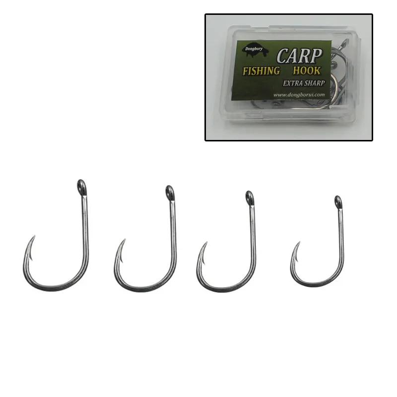 20PCS Carp Hooks High Carbon Steel with Micro Barb Size 2 4 6 8 Needle Sharp Curve Pop Up Carp