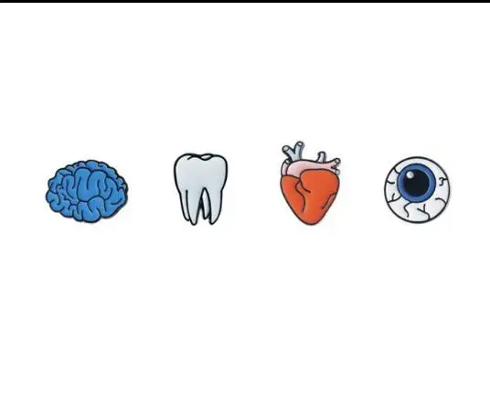 2016 New design personality tooth eye heart brain organ of all phosphorus needle collar brooch