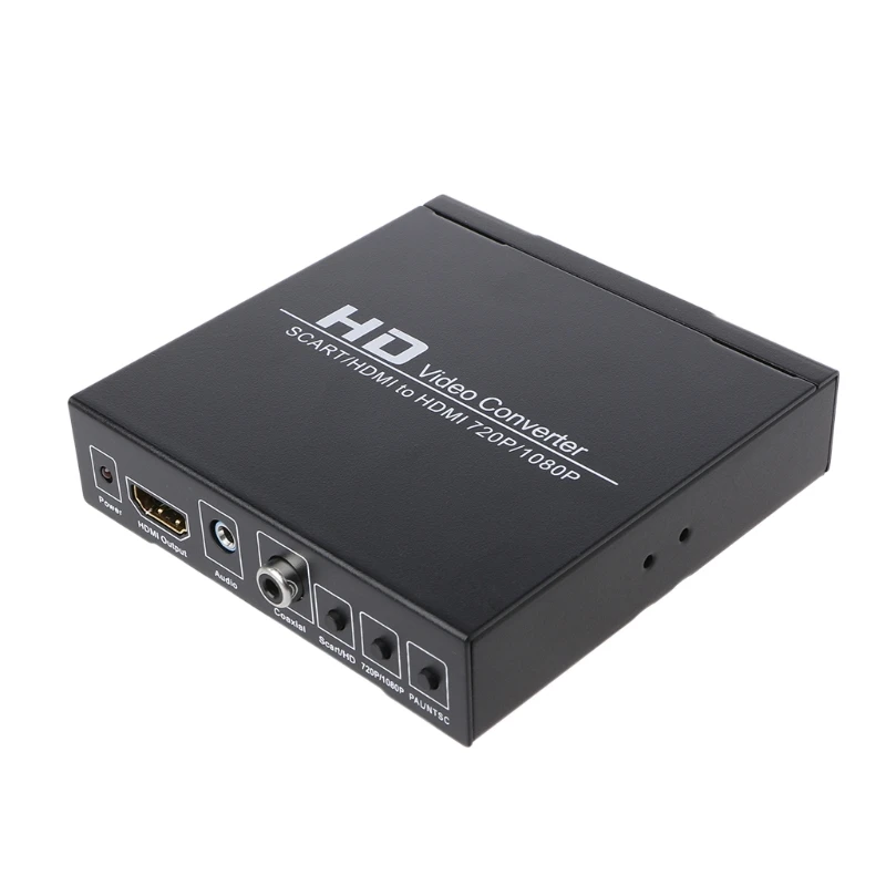 SCART + HDMI A HDMI HD Video Converter Box 720P 1080P 3.5mm Coassiale Audio Out