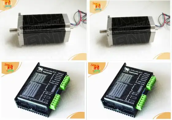 

2AXIS Wantai Nema23 Dual Shaft 57BYGH115-003B Stepper Motor 3Nm 425oz-in&Driver DQ542MA 50V 4.2A engraving cutting machine