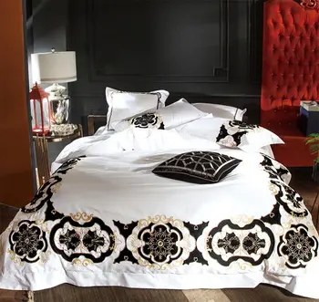 

Luxury retro bedding set adult teen,full queen king plush cotton 100s vintage home textile flat sheet pillow case quilt cover